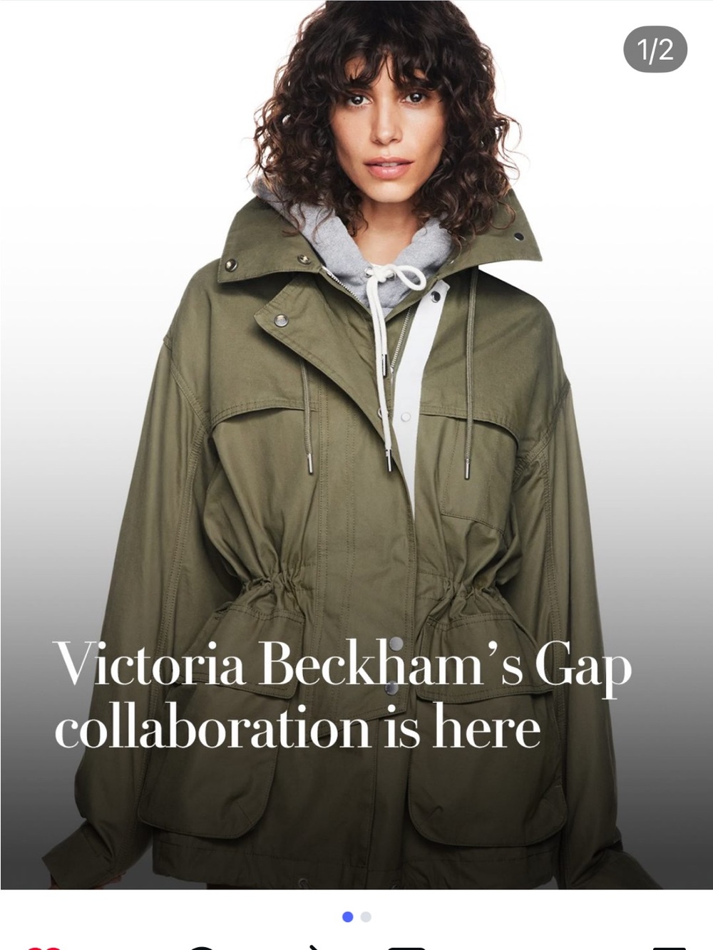 Victoria Beckham Olive Green Utility Jacket